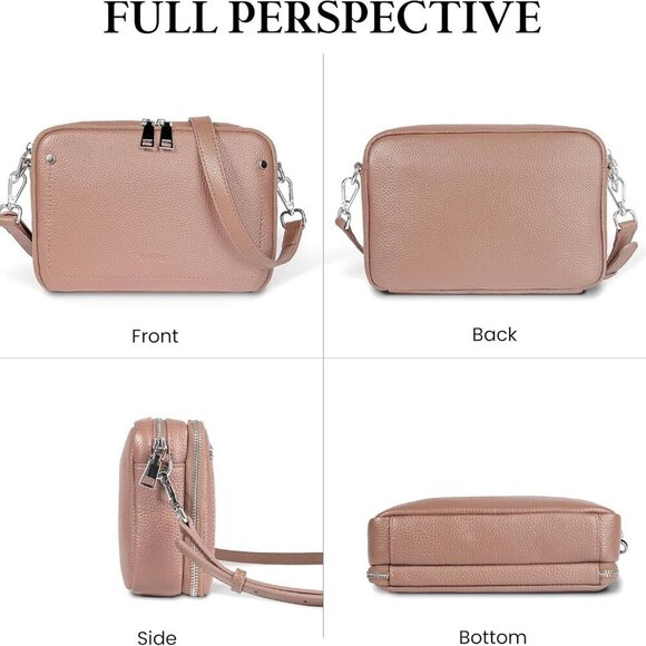 Genuine Leather Crossbody Bags for Women, Purses with Built in RFID Wallet Woman - Picture 6 of 7